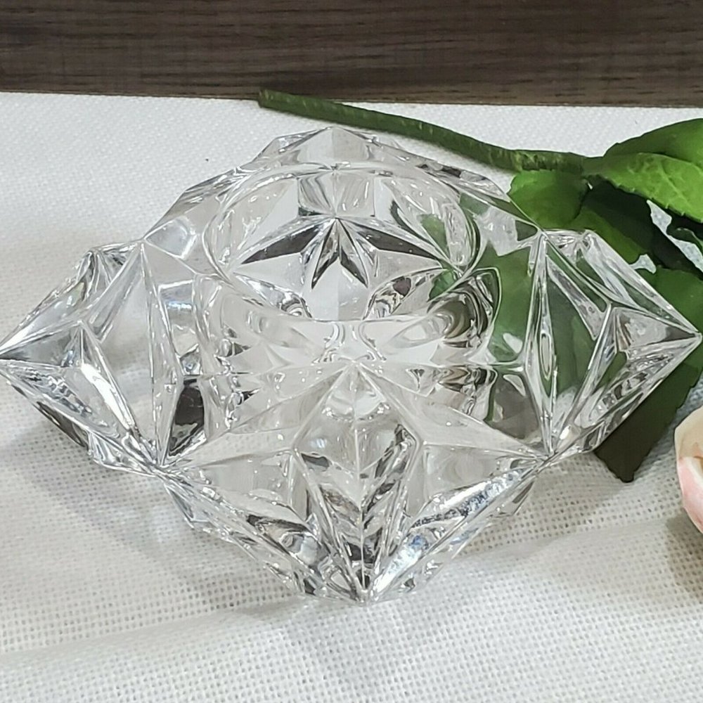 PartyLite Quad Prism 24% Lead Crystal Votive Tealight Candleholder P0129 retired
